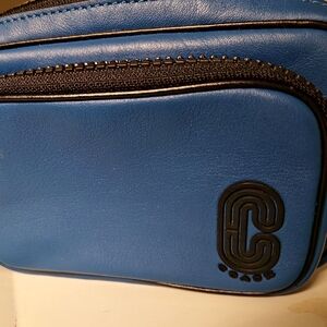 Coach Blue Shoulder Bag with Black Accents